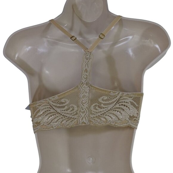 Natori Feathers T-Back Bra 32C Contour Cups Tan Lightly Padded Front Closure NEW - Picture 3 of 11